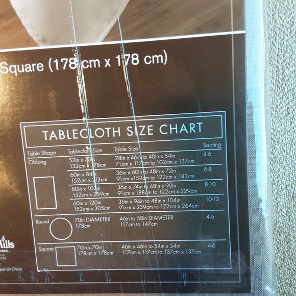 🌞 Benson Mills Basics Camel Tablecloth 70" Square | Tan / Beige New! - Picture 7 of 10